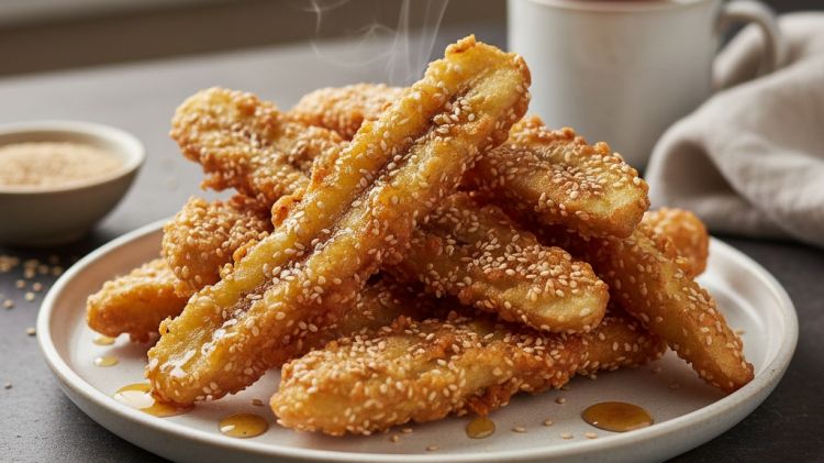 Resep pisang goreng renyah paling sederhana, menggunakan campuran tepung ketan dan tapioka