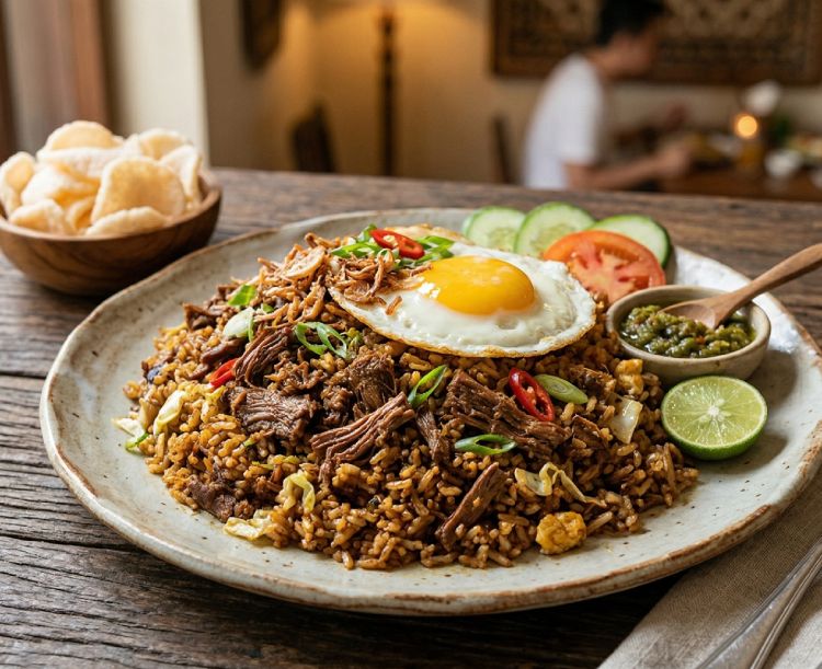 Resep nasi goreng rendang dari bahan sisa lebaran, tidak bikin capek dan rasanya enak