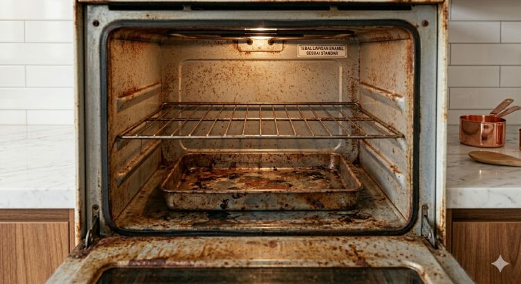 Hanya dengan baking soda, karat di rak oven bisa langsung rontok, berikut langkah mudahnya