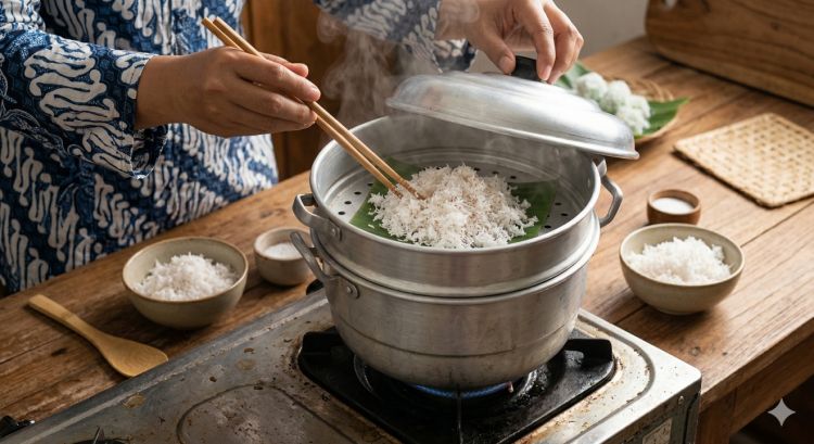 Kelapa parut untuk klepon tahan 2 hari tanpa kulkas, ini cara mudahnya