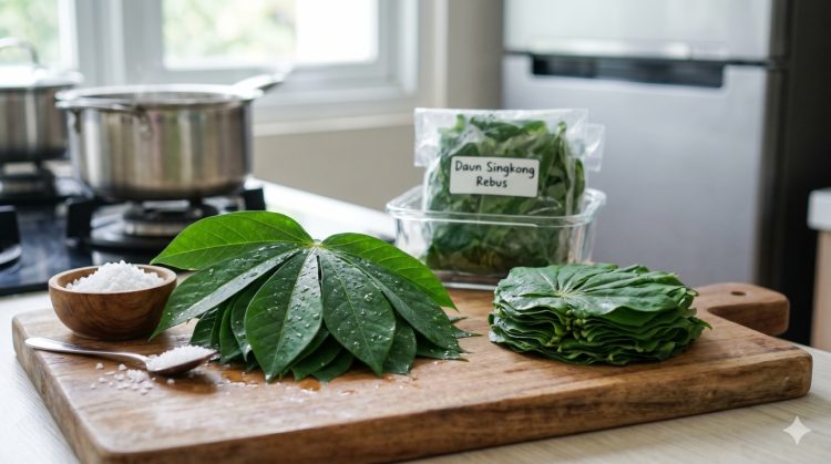 Cara menyimpan daun singkong rebus agar tetap hijau dan tidak busuk, cukup tambahkan bumbu dapur ini