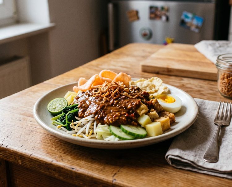 Resep Gado-gado dari bahan-bahan yang ada di lemari es, inilah trik membuat sambal kacangnya enak dan nikmat