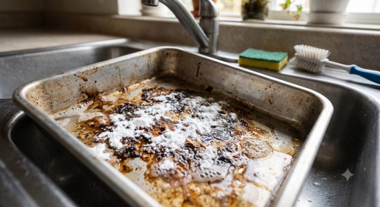 Cara membersihkan loyang oven yang gosong tanpa menggosok terlalu keras