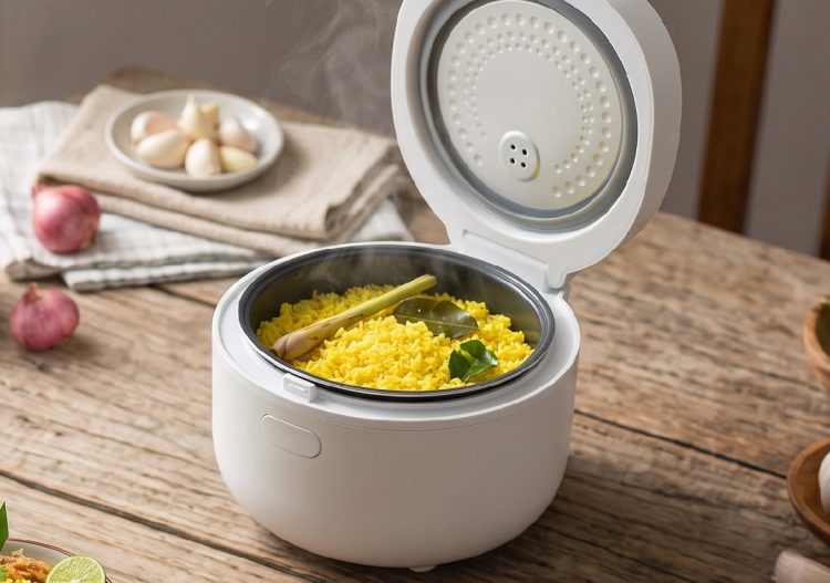 Cara membuat nasi kuning tanpa santan di rice cooker, tetap wangi & pulen dan tahan lama